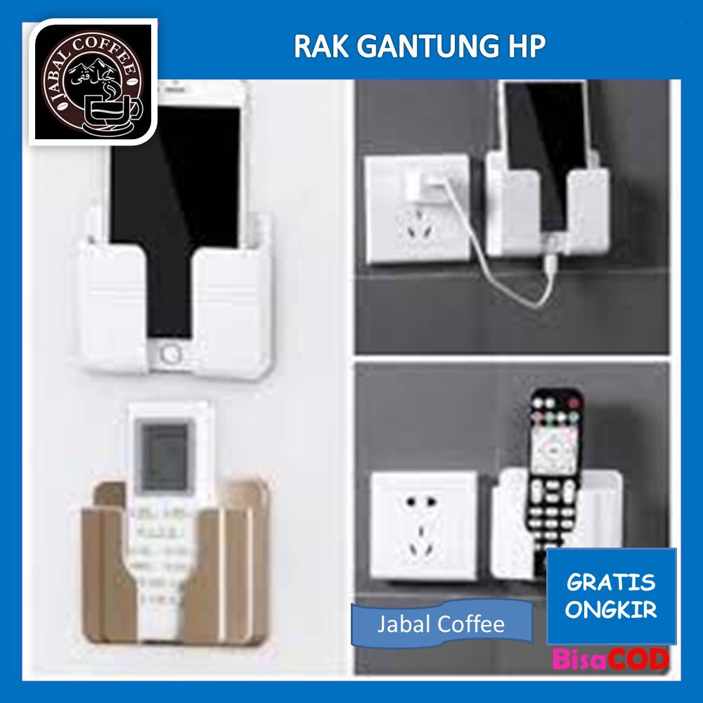 Holder Phone Cas Tempel Dinding / Rak Gantung Hp Charger Remote TV Dan AC / Hook Handphone