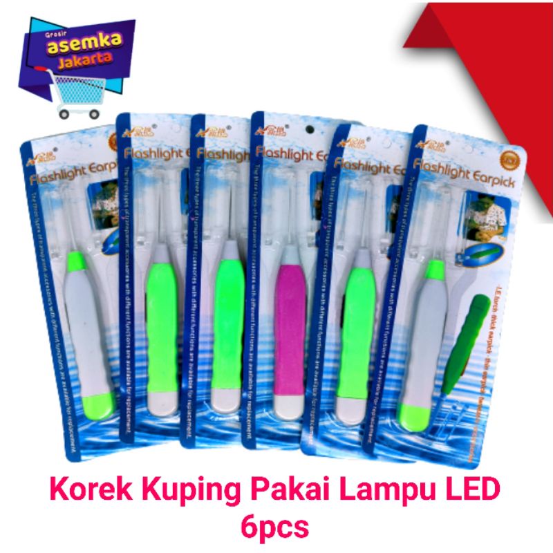 Korek Kuping Pakai Lampu LED grosir 6pcs