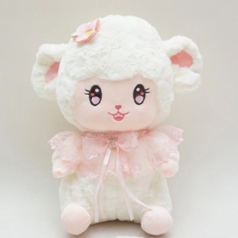 Boneka Domba Renda Bunga Pink Soft Boneka - Mainan Boneka