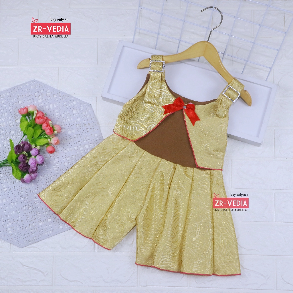 Overall Jessy uk 1-2 Tahun / Dres Anak Perempuan Baju Kensi Cewek Murah Bahan Katun Adem Gaun Import