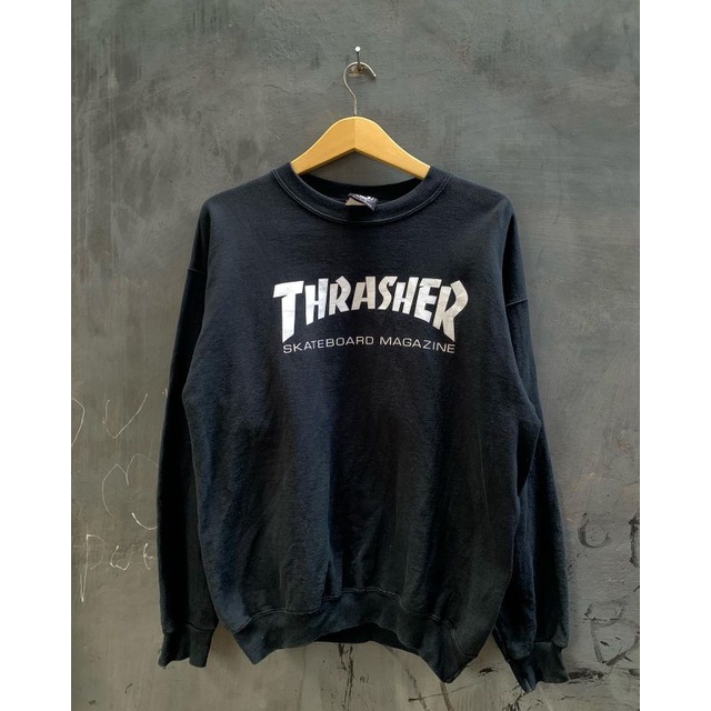 Crewneck thrasher black white