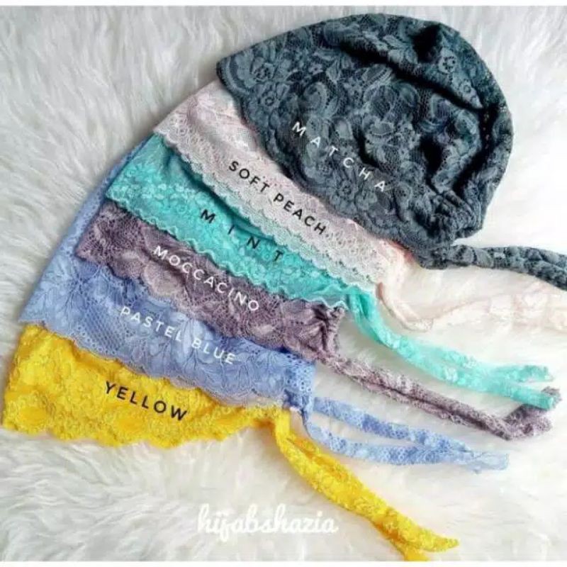 Ciput Brokat Tali /bandana ikat belakang