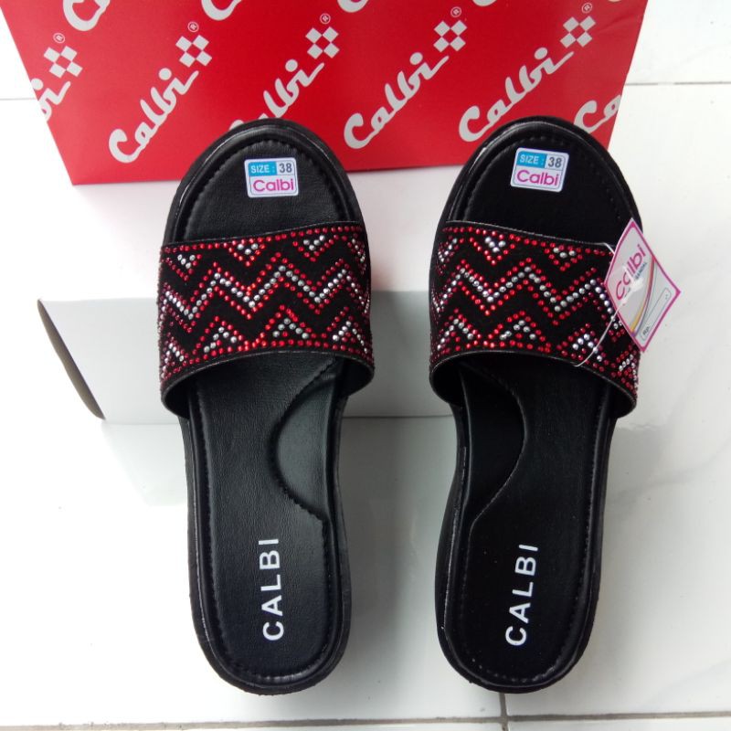 Sandal Wanita Wedges Selop Calbi ZigZag