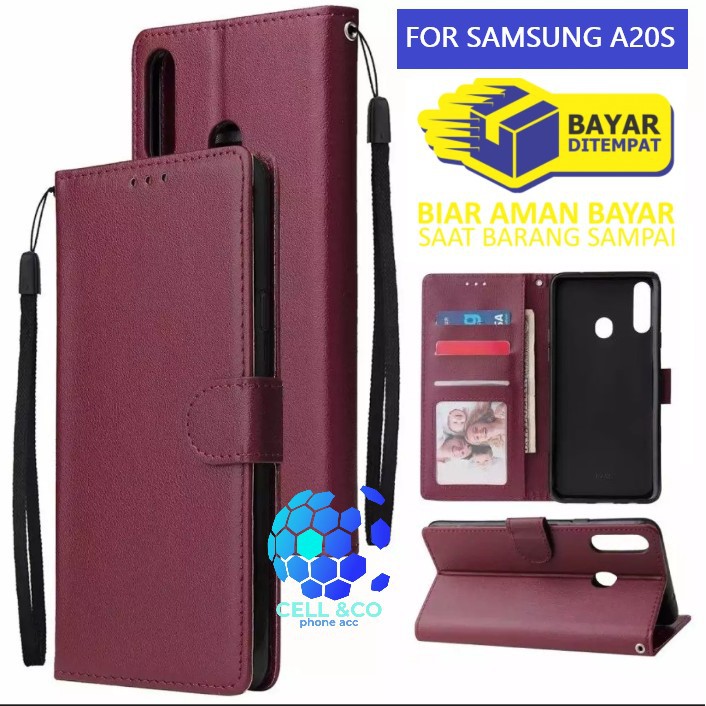 Flip cover SAMSUNG A20S Flip case buka tutup kesing hp casing flip case leather wallet