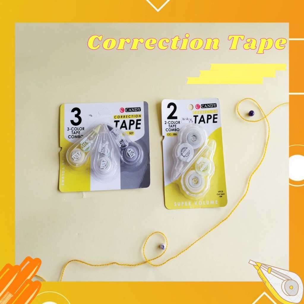 

Tipe Ex KERTAS Correction Tape CANDY Tipe X Roll Pita Koreksi Tipe X Roll Candy isi 3 isi 2