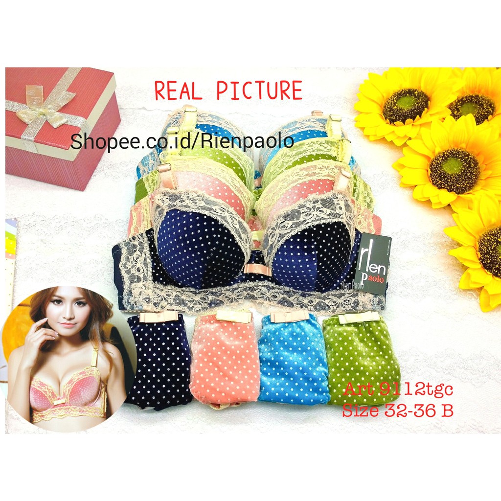 Bra Wanita / Bra Kawat Push Up / BH Kawat CD Lingerie Set Sexy Hot Kawat Polos Bordir Bunga Premium 