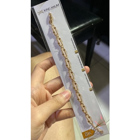 GELANG FASHION WANITA DEWASA EMAS KADAR 375/8K PANJANG 17CM KING HALIM