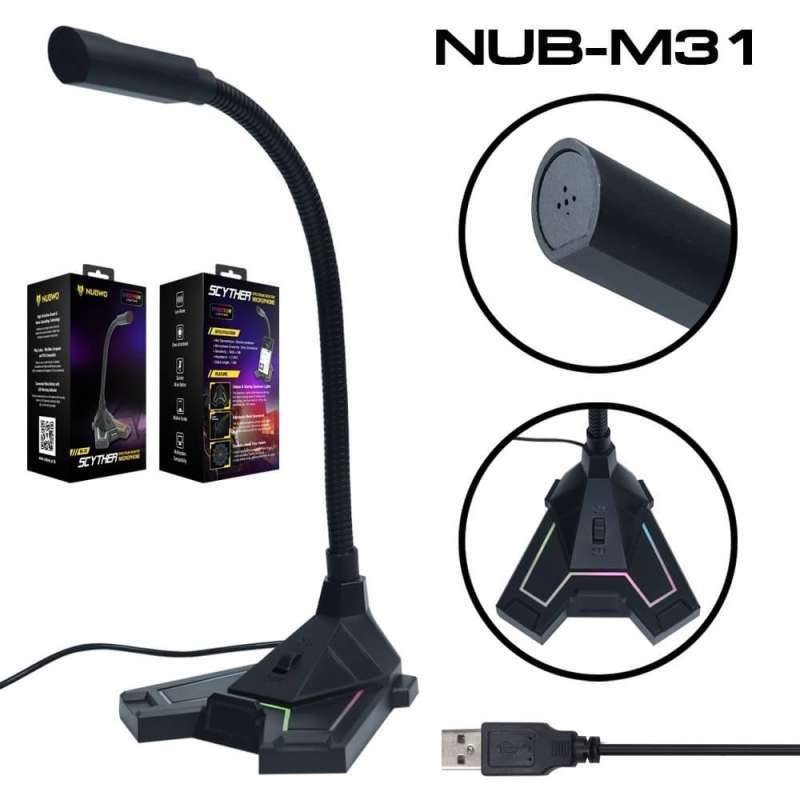 Microphone NUBWO M-31 Microphone Portable For PC Laptop With LED