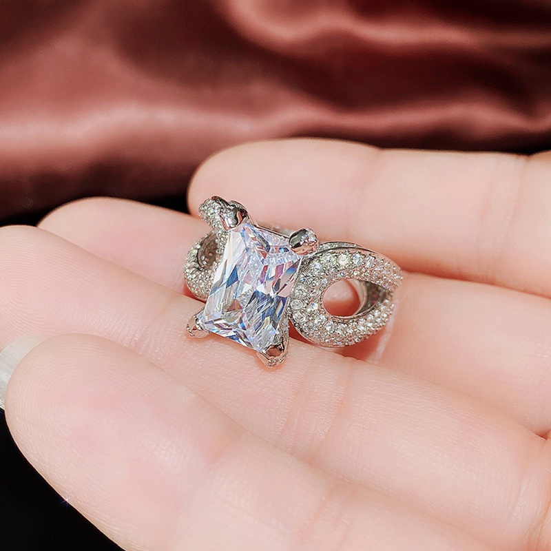 Cincin Kristal Cubic Zirconia Untuk Wanita