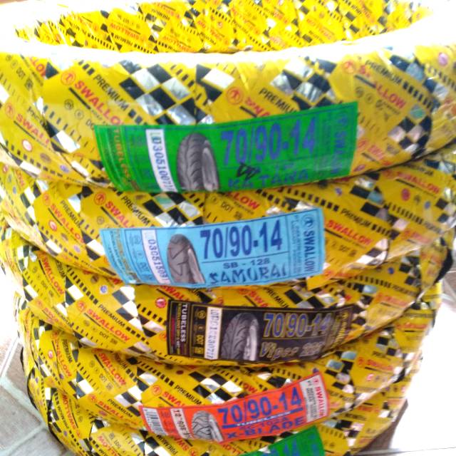 Ban tubles matic swallow uk.70/90.ring 14.free pentil..untuk semua jenis motor matic