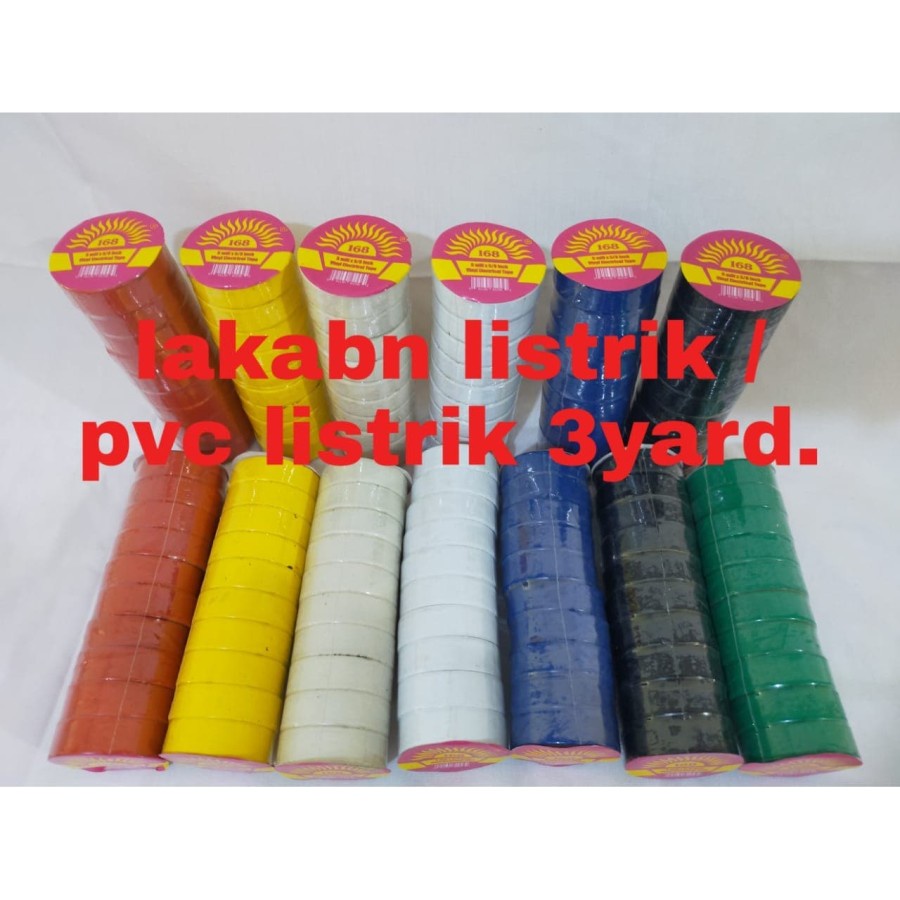 

Lakban Isolasi Listrik Warna 168 Tape 14mmx3yard Harga 1 SLOP Isi 10 roll