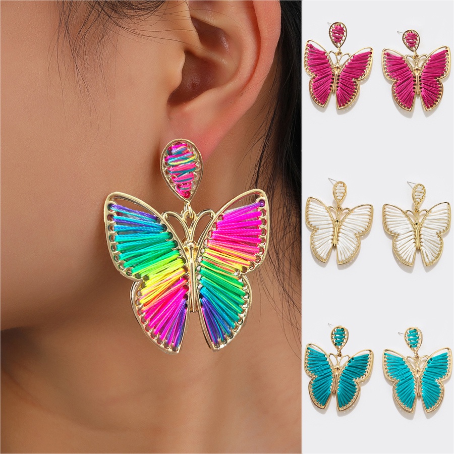 Anting Tusuk Gantung Desain Bungakupukupu Handmade Untuk Wanita