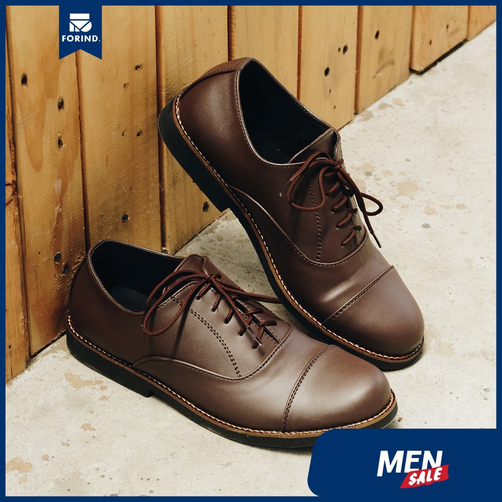 Dante Brown | 39-45 | Sepatu Pantofel Casual Kerja Kuliah Oxford Pria Cowok Men Laces | FORIND x Lvnatica