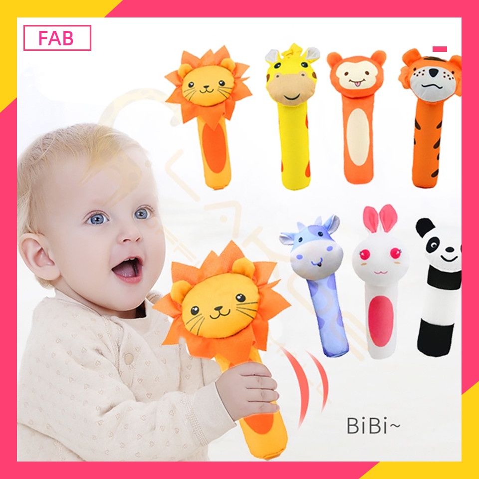 FAB Mainan rattle stick bayi Mainan tangan bayi bunyi lucu