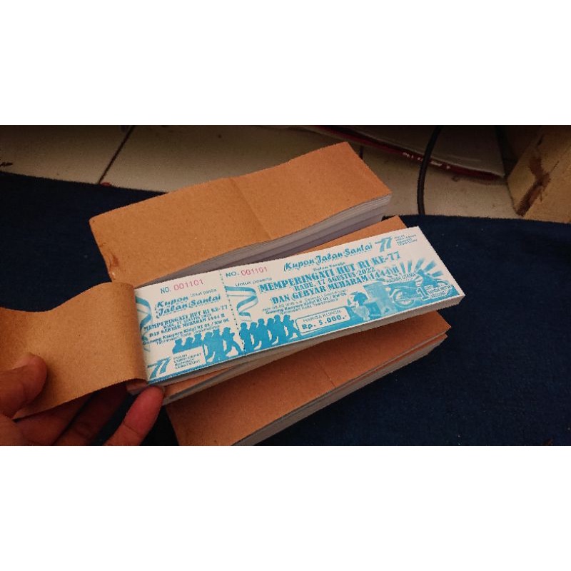 

Kartu kupon karcis voucher undian jalan santai jalan sehat kemerdekaan event