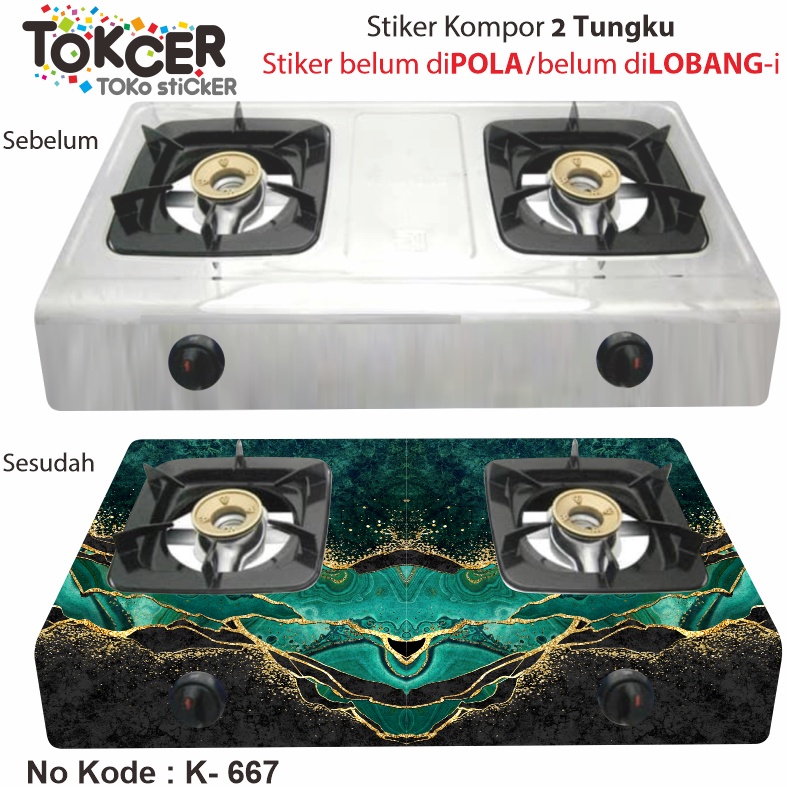 STIKER Kompor 2 Tungku MARMER Aesthetic