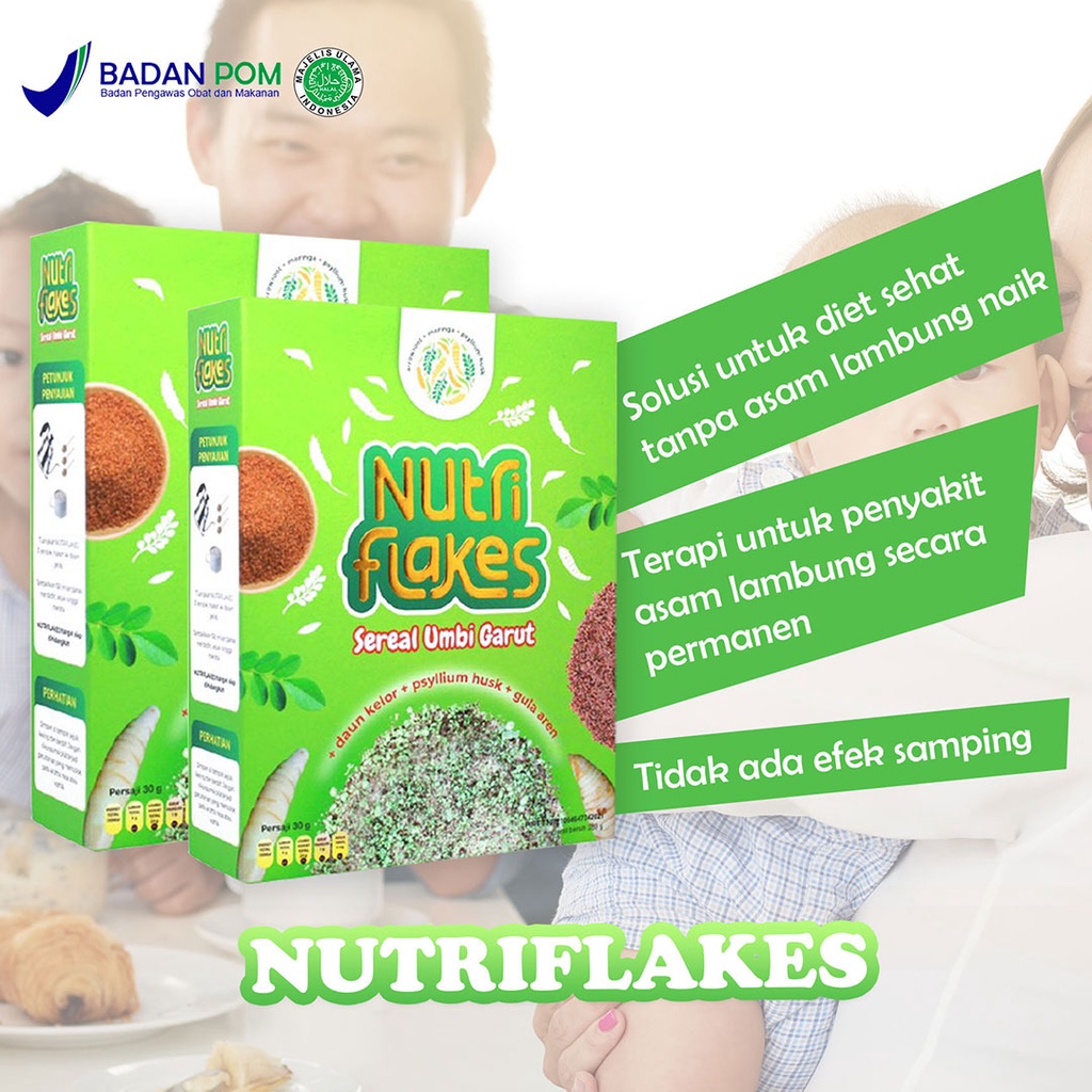 

Nutriflakes Sereal Umbi Garut Solusi Asam Lambung Maag Original
