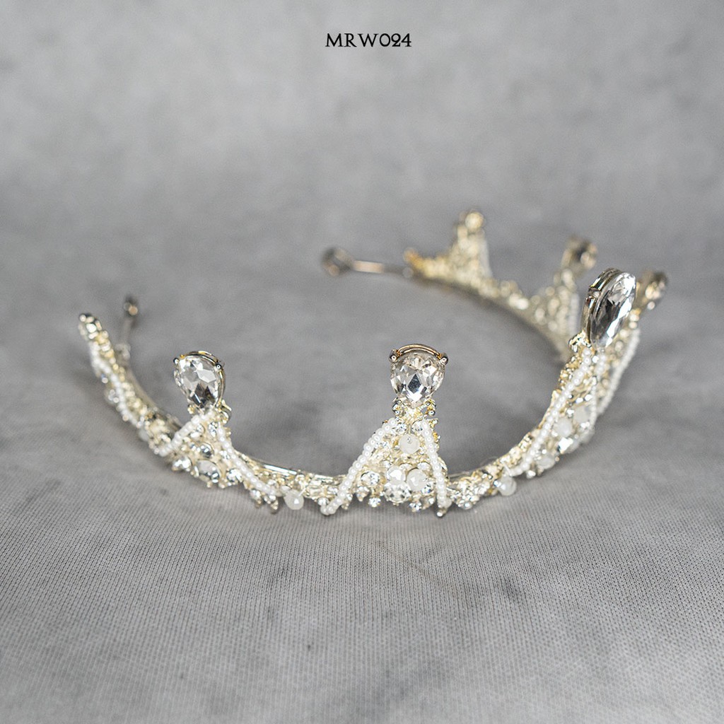 [READY STOCK] MAHKOTA MUTIARA PESTA WEDDING TIARA PENGANTIN PUTIH MRW024