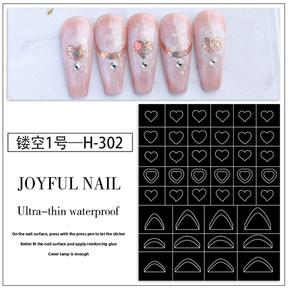 Agustina Nail Art Airbrush Stensil Fashion Busur Kupu-Kupu Perekat Diri Slider Manikur Aksesoris Salon Pasokan DIY Desain Nail Art Template