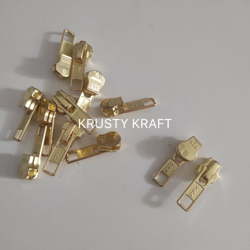 Kepala Zipper YKK Gold / Tambahan Resleting Emas YKK untuk Tas dan Pouch