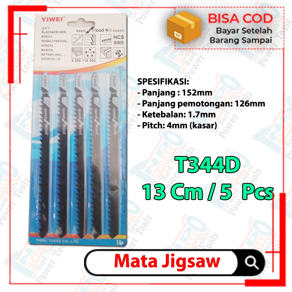 Mata Pisau Jigsaw Saw Reciprocating Blade Geraji Gergaji Pemotong Ukir Kayu 1 Set 5 Pcs Murah Potong