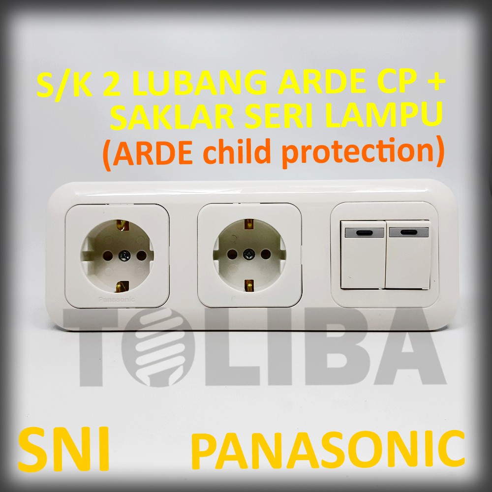 Stopkontak 2 stop kontak arde cp + saklar seri lampu panasonic sni / stop kontak panasonic saklar