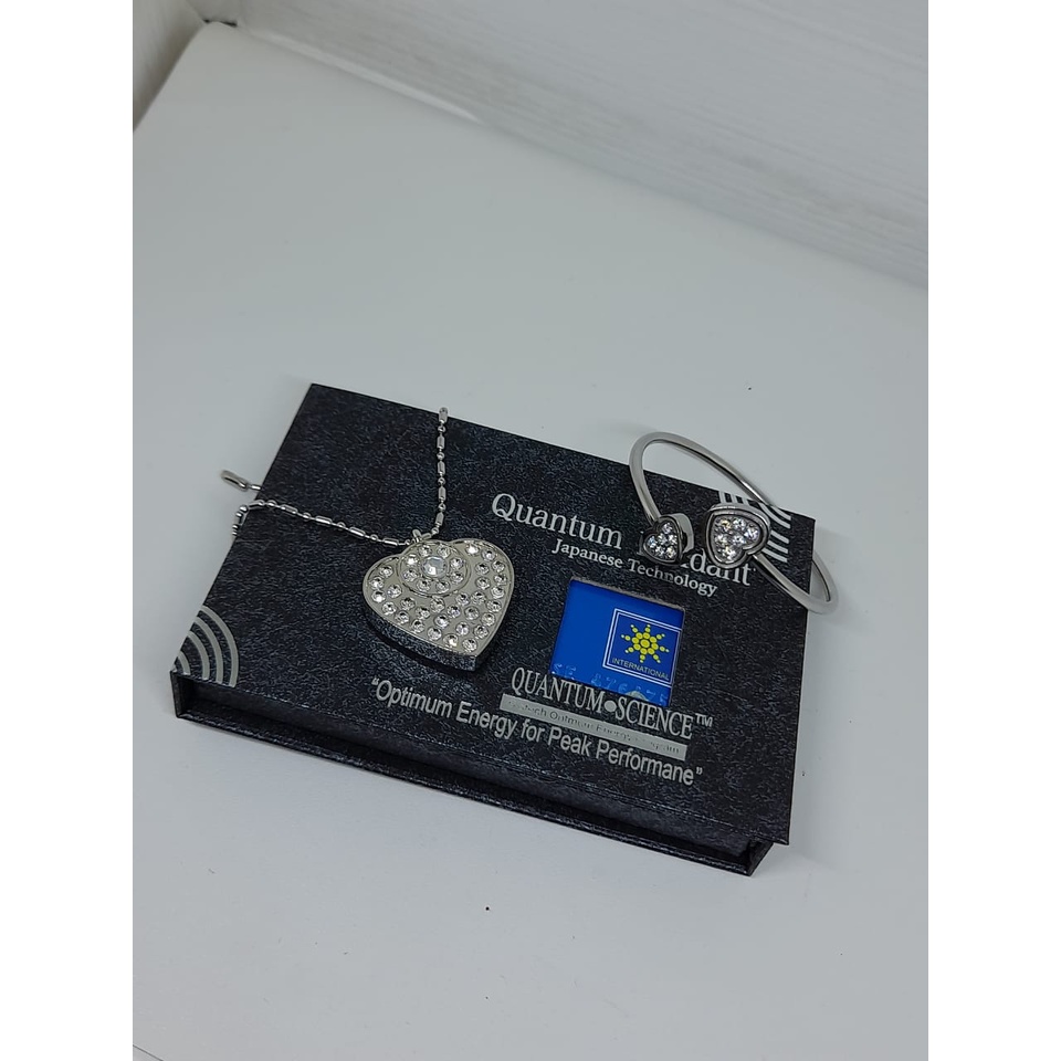 [TERBARU GINASHOP.ID]1SET KALUNG QUANTUM PENTANT LOVE PERMATA GELANG+KALUNG FREE BOX=SERTIFIKAT ORIGINAL HIGH QUALITY