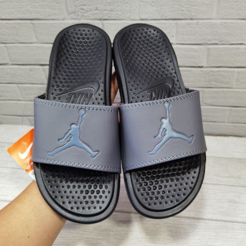 sendal sandal slide slop nike benassi swoosh Jordan abu sol hitam cowok men pria 40-44