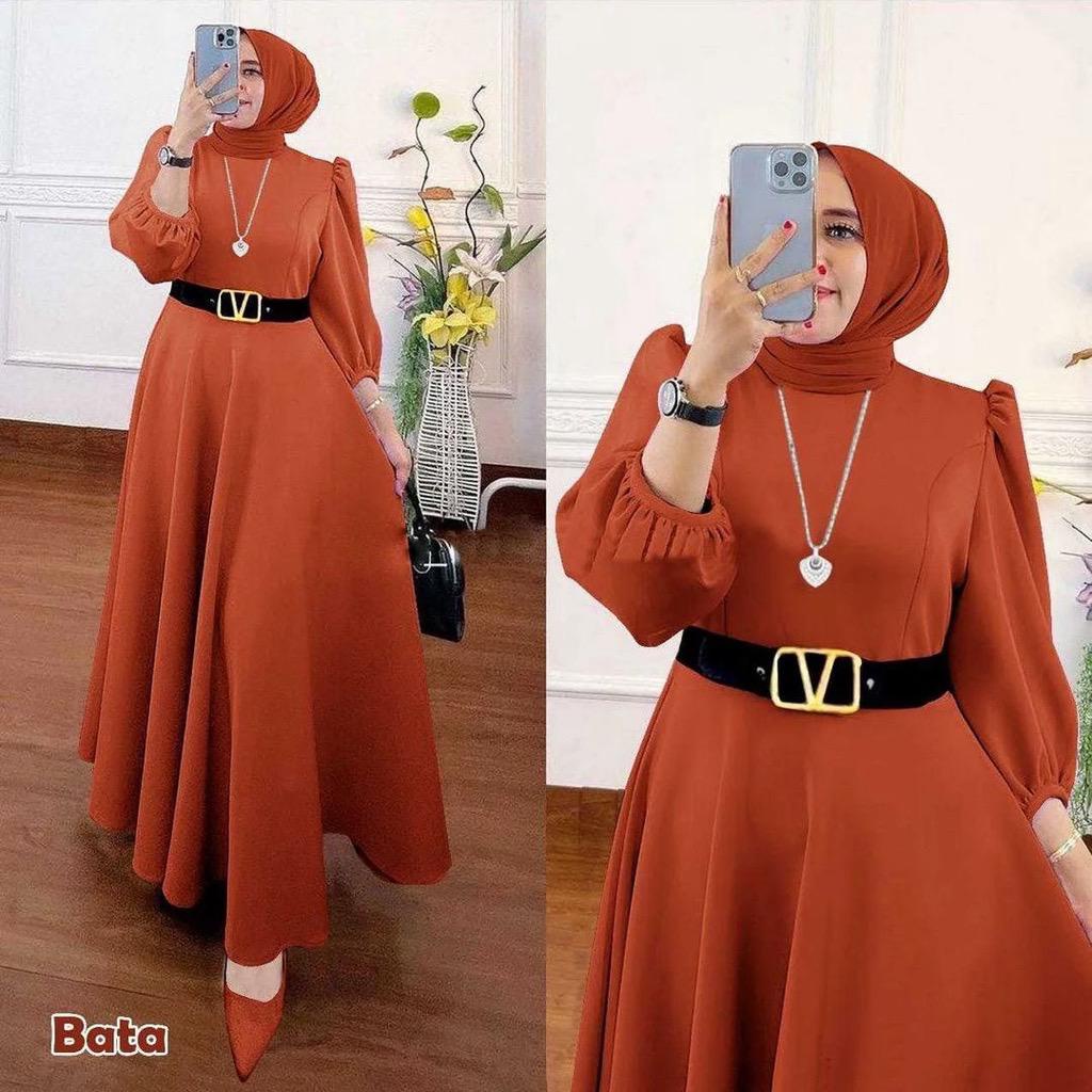 BAHAN SHAKILA | SHAPIRA MAXI DRESS + FREE BELT | SIZE JUMBO 5L XXXL XXL XL L M S