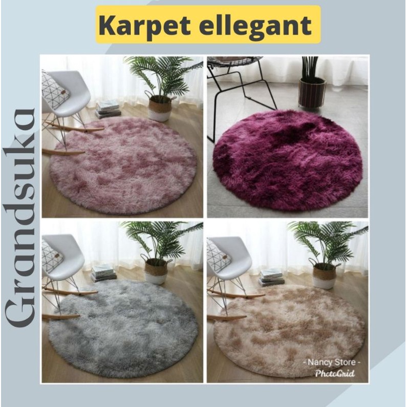 Karpet Bulat Aesthetic / Karpet Bulu Kamar Tidur 100cm