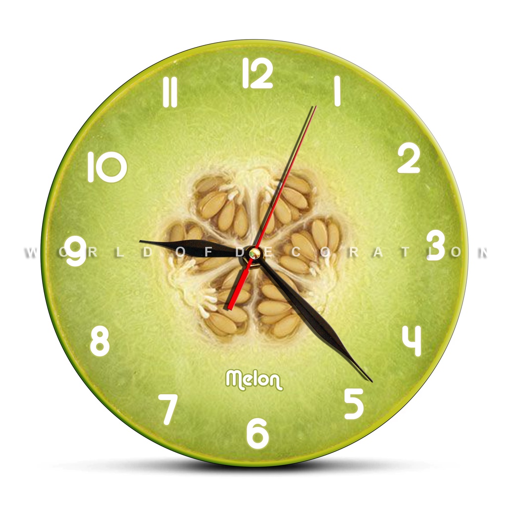 Jam Dinding Bulat Buah Buahan Lucu dan Unik-Melon