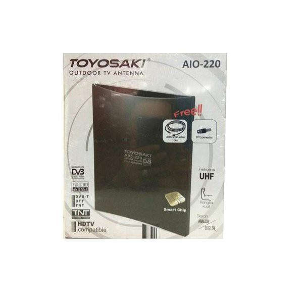 ANTENA TV TOYOSAKI AIO 220 KABEL 10 METER INDOOR OUTDOOR LUAR DALAM