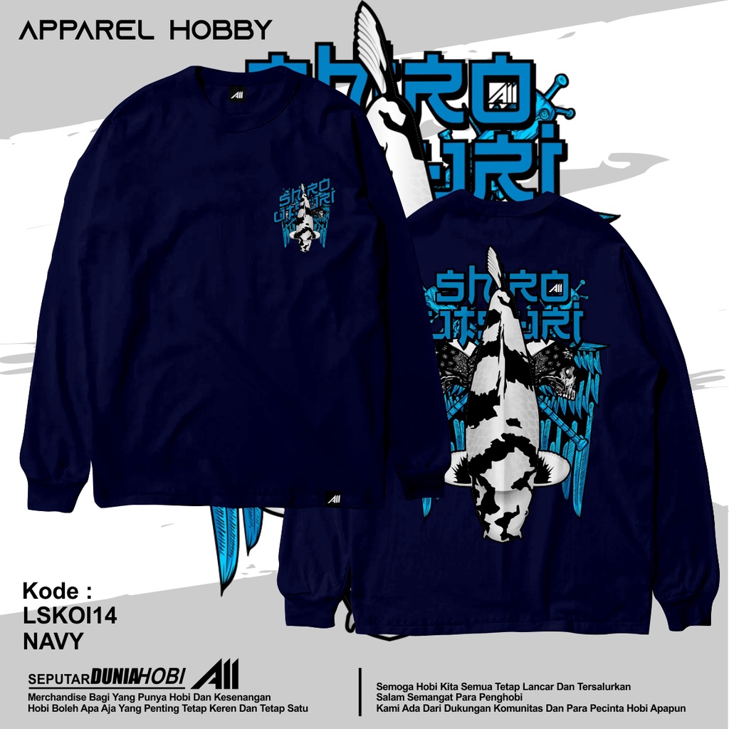 KAOS IKAN KOI SHIRO UTSURI KOI14 BLUE NAVY TSHIRT