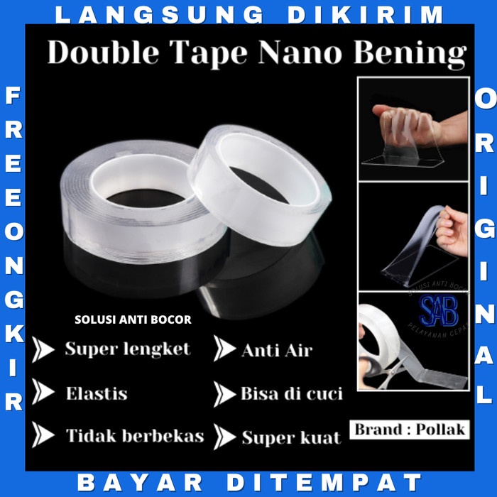 

Unik Double Tape Bening Nano Tape Merk Pollak Lengket Kuat Tanpabekas Terlaris