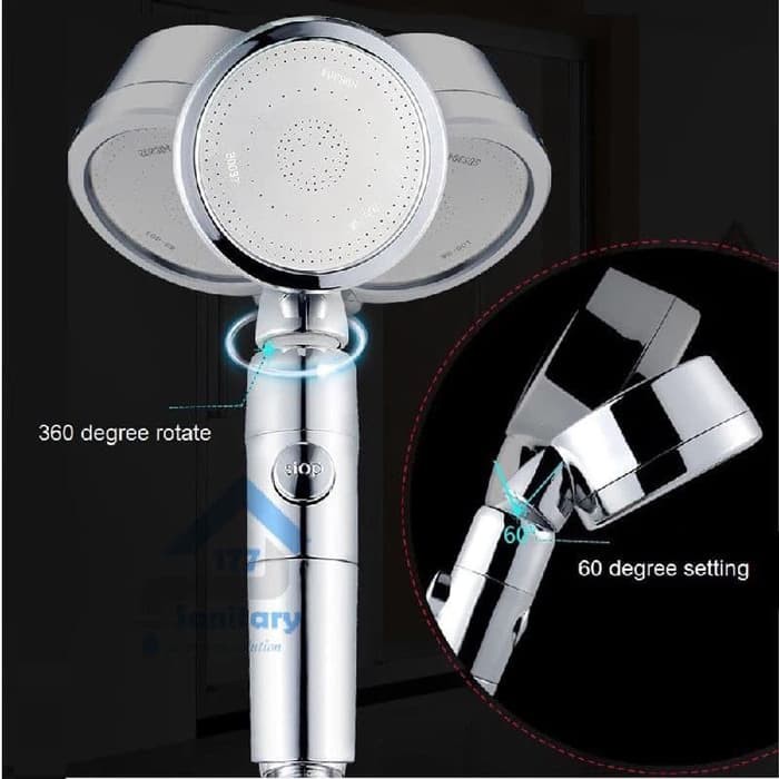 ENGMEC Kepala Super Head Shower Hemat Air 3in1 ON OFF shower putar 360