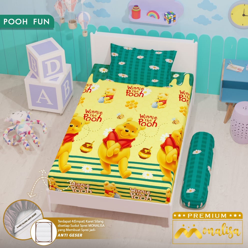 Monalisa Premium Sprei Uk 90/100/120 - Pooh Fun