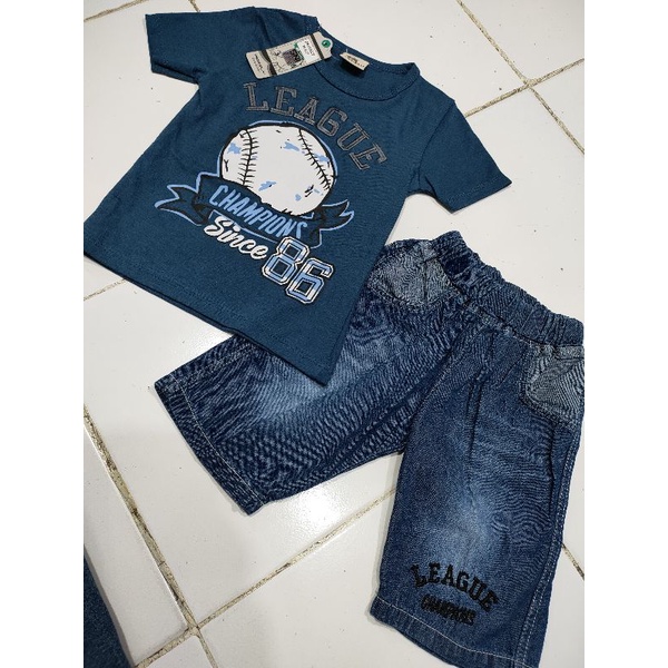 PR-4117 Setelan Celana Denim Size : 1-3th