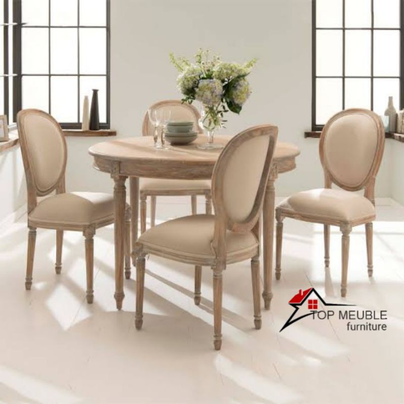 MEJA MAKAN BUNDAR MEJA MAKAN OVAL JATI JEPARA