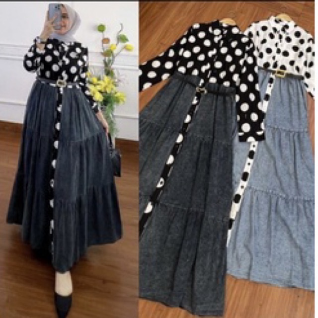 polka jeans dress klok