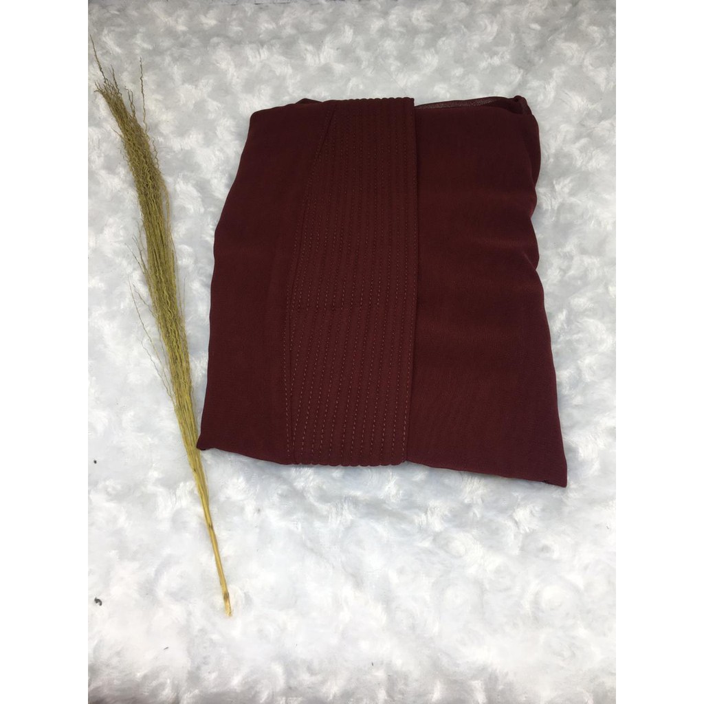 PROMO 9.9  Jilbab Instant Khimar Raudah Ouval Khimar Kancing 2 Layer / Jilbab Kancing 2 Layer-MAROON