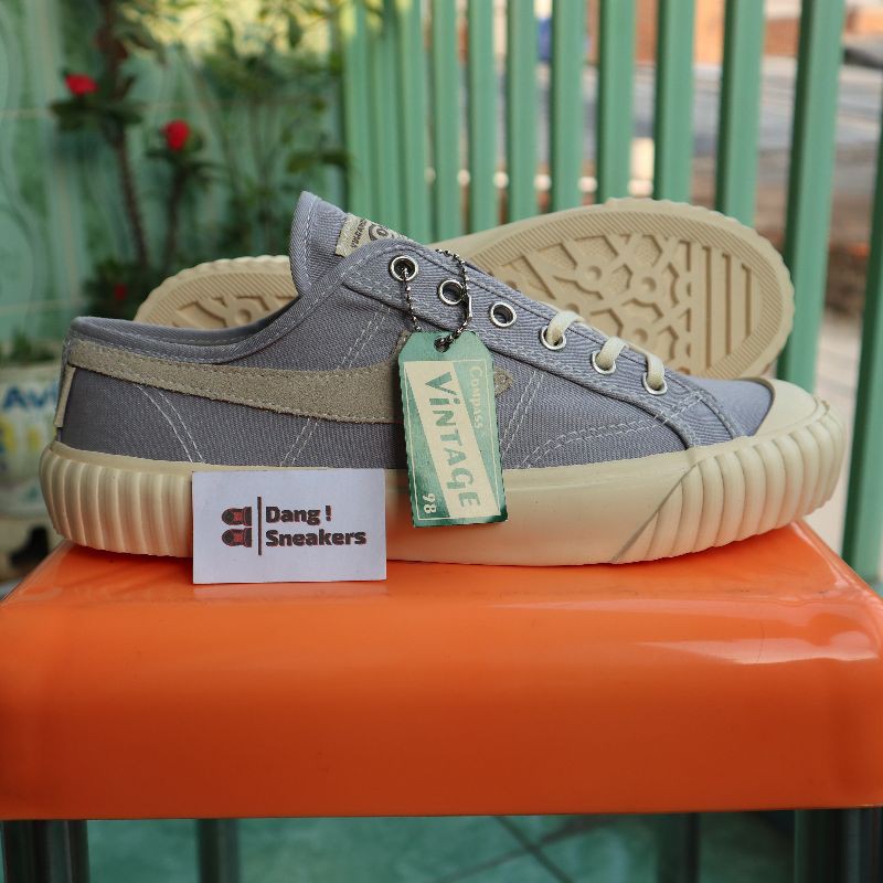Sepatu Compass Vintage Low Originial Quaranty (Black White/Maroon/Mustard/Green/Grey/Navy)-4