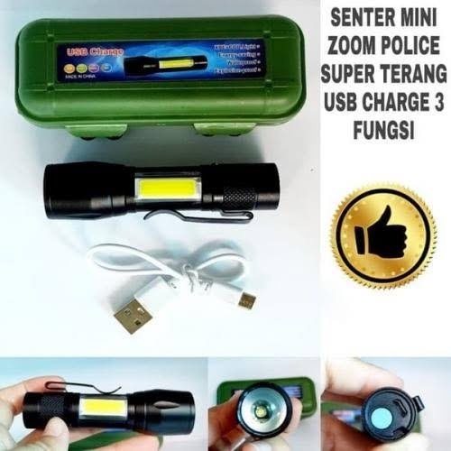 Senter Police SWAT 911 Zoom Mini + Led Samping