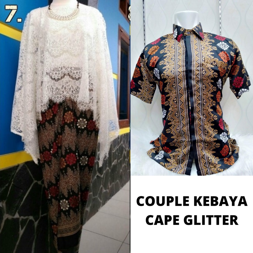 Setelan Couple Kebaya Modern Cape Glitter Classic Pink