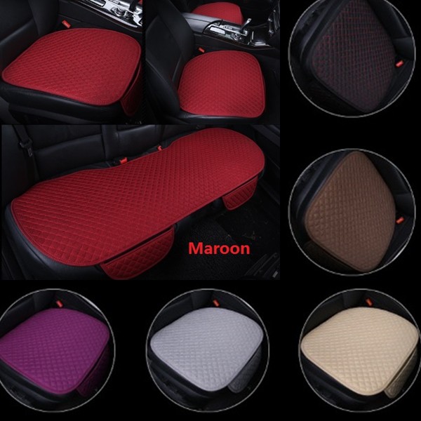 Alas Duduk Jok Mobil 3 in 1 set Empuk Universal KAIN LINEN MOTIF SILANG 6 WARNA