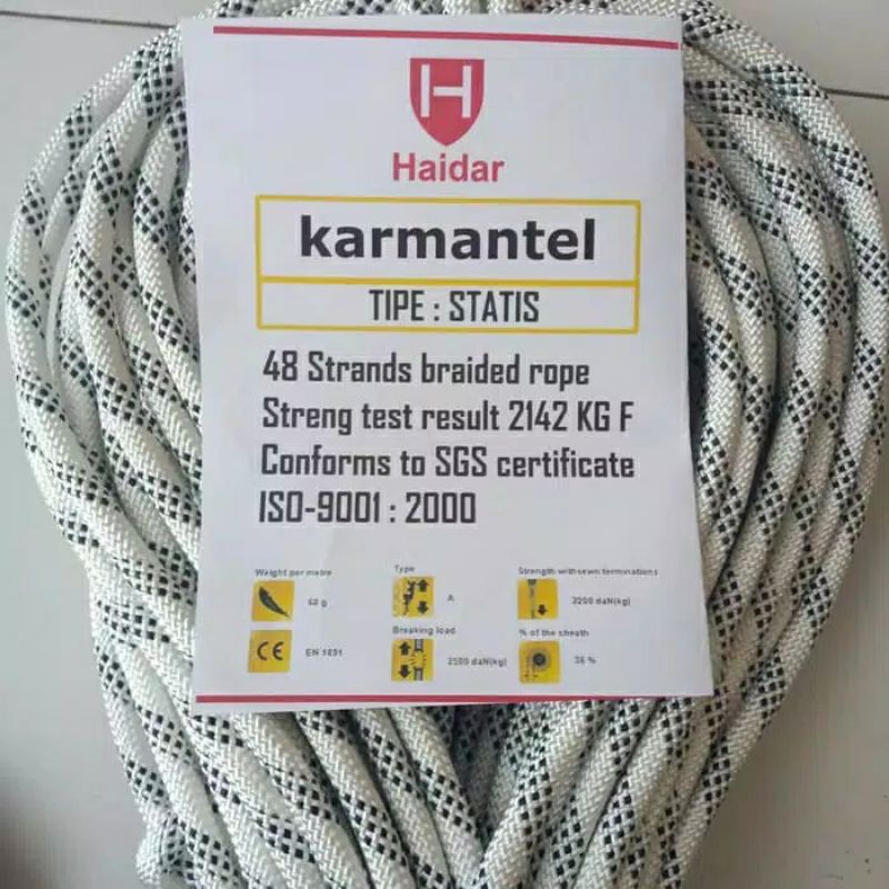 Tali Karmantel Diameter 10,5 mm 50 Meter HAIDAR Statis