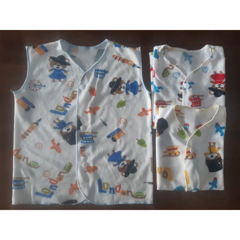 Baju Bayi Lengan Kutung,Pendek dan Panjang Printing Motif Jumbo/ 6-12bulan SNI promo 8.8