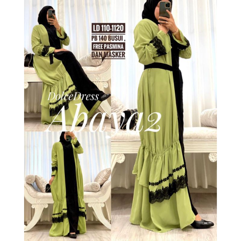 Daster arab DOLCE ABAYA Gamis Syar'i Dress Mewah