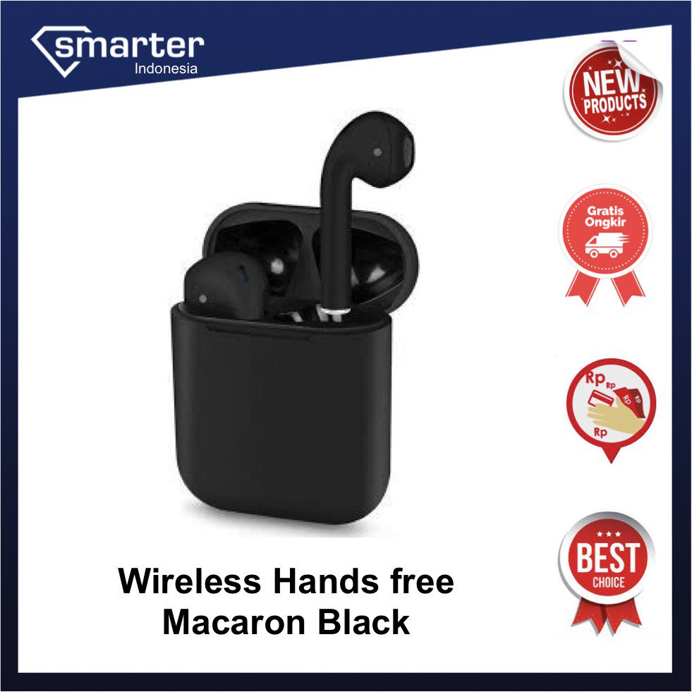 i12 Inpods Handsfree Earphone HP Bluetooth Wireless Macaron i 12 BT Headset V5.0 Android Iphone a9to