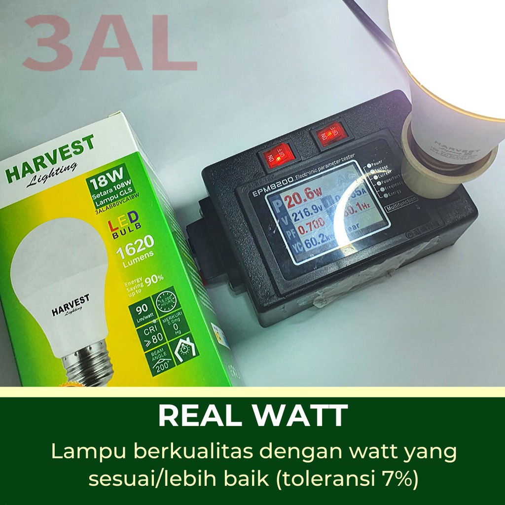 18W - Paket DUO - HARVEST LIGHTING Lampu Bohlam LED A Bulb  18 Watt Lampu Hemat Energi Original Bersertifikasi SNI dan Bergaransi