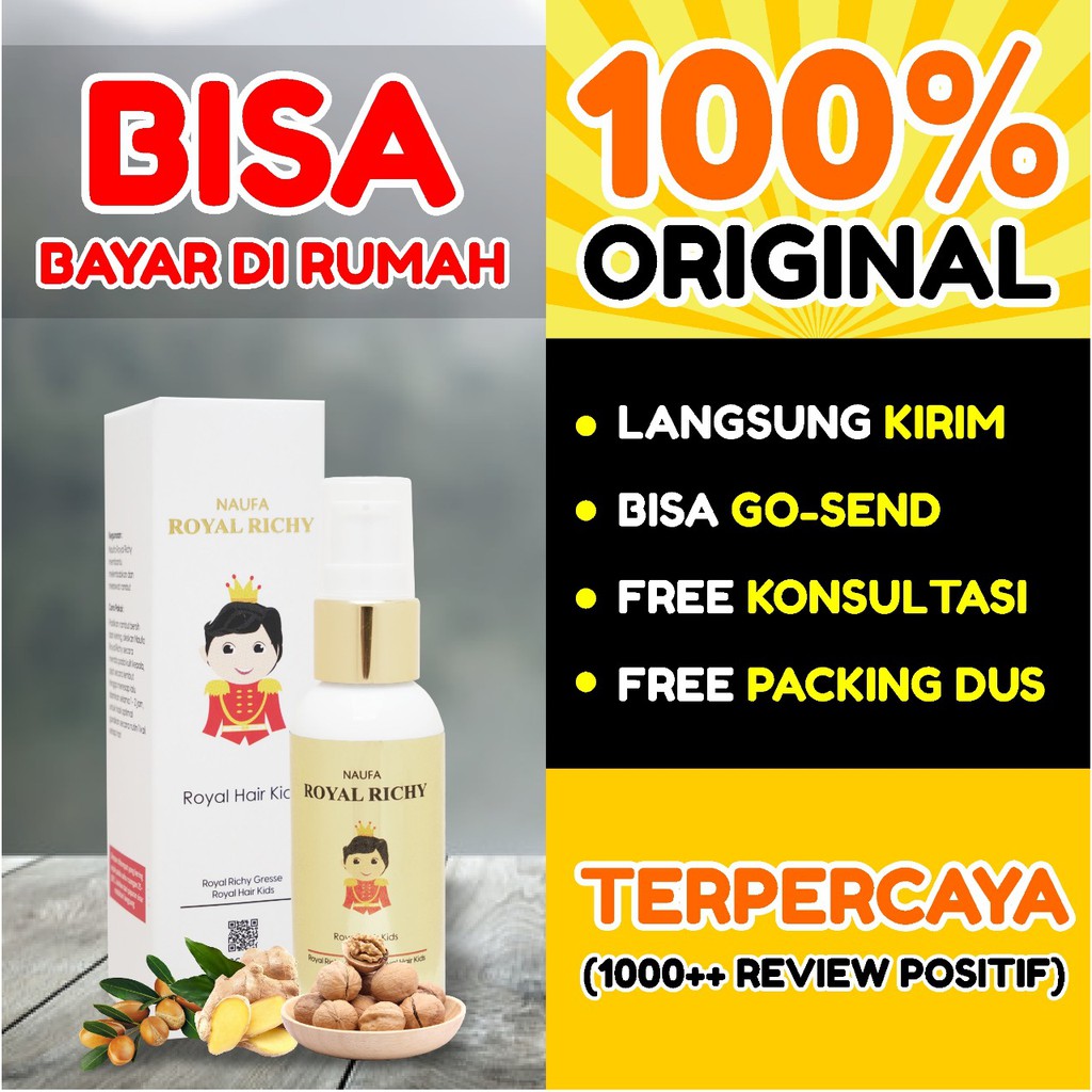 Naufa Royal Richy Paket Hemat 10 Botol - Serum Minyak Kemiri Rambut Bayi Lebat &amp; Sehat 100% Original Pelembab &amp; Percepat Penumbuhan Rambut Isi 60ml